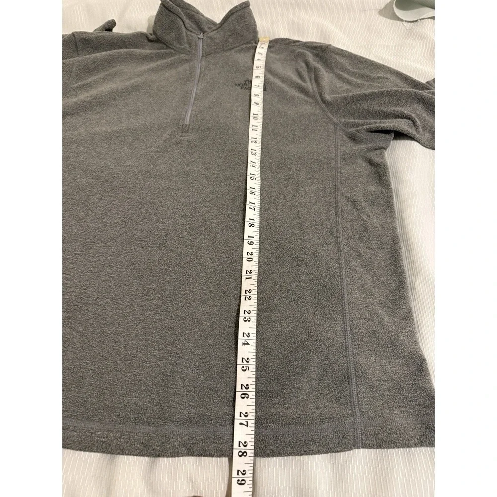 The North Face Sweatshirt Mens Large Gray Fleece Logo 1/4 Zip Pullover